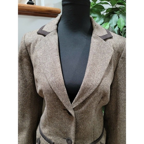Pendleton Women's Brown Wool Single Breasted Two Buttons Fitted Blazer Size 10 - Picture 2 of 12
